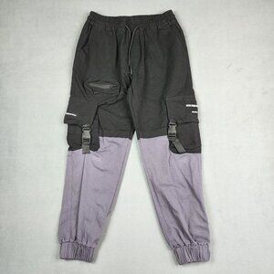 Mokewen Men's Cargo Jogger Pants Size XXL Cyberpunk Retro Streetwear Buckles